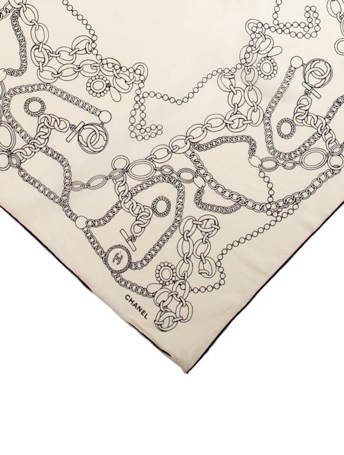 Chanel Silk Interlocking CC Logo Scarf