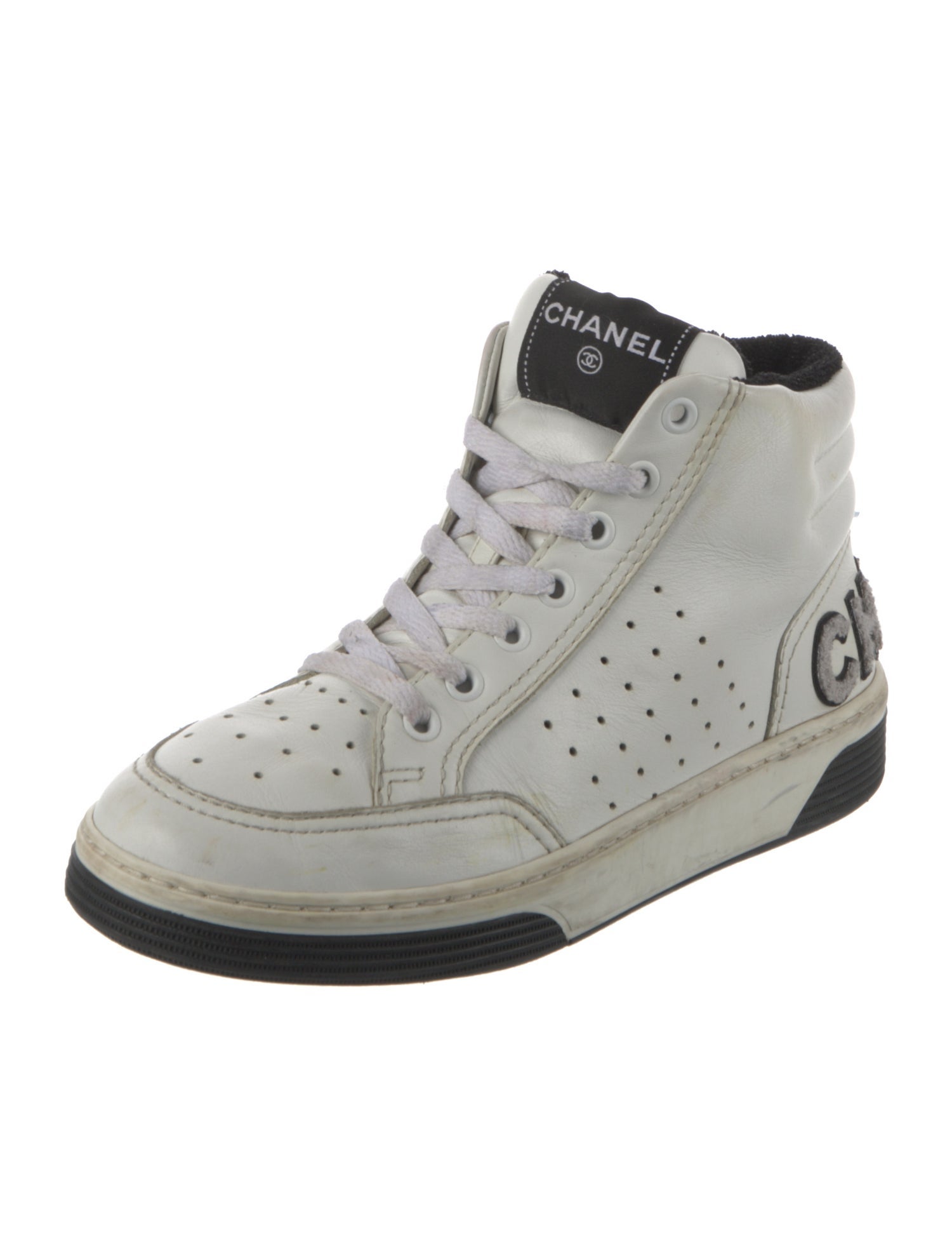 Chanel Calfskin Colorblock Pattern Sneakers