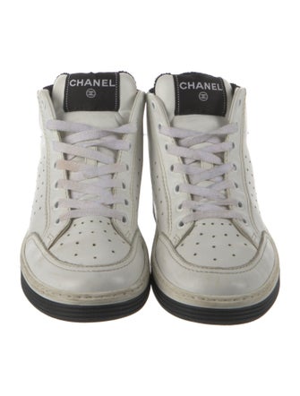 Chanel Calfskin Colorblock Pattern Sneakers