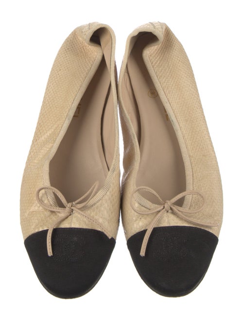 Chanel Interlocking CC Logo Snakeskin Flats