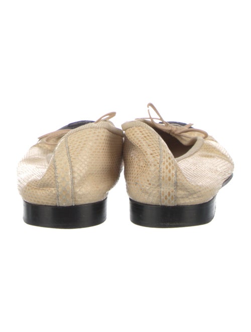 Chanel Interlocking CC Logo Snakeskin Flats