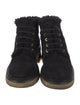 Chanel Interlocking CC Logo Suede Combat Boots