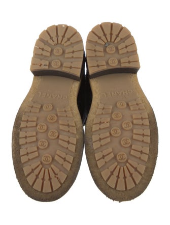 Chanel Interlocking CC Logo Suede Combat Boots