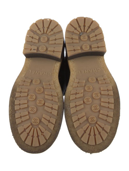 Chanel Interlocking CC Logo Suede Combat Boots