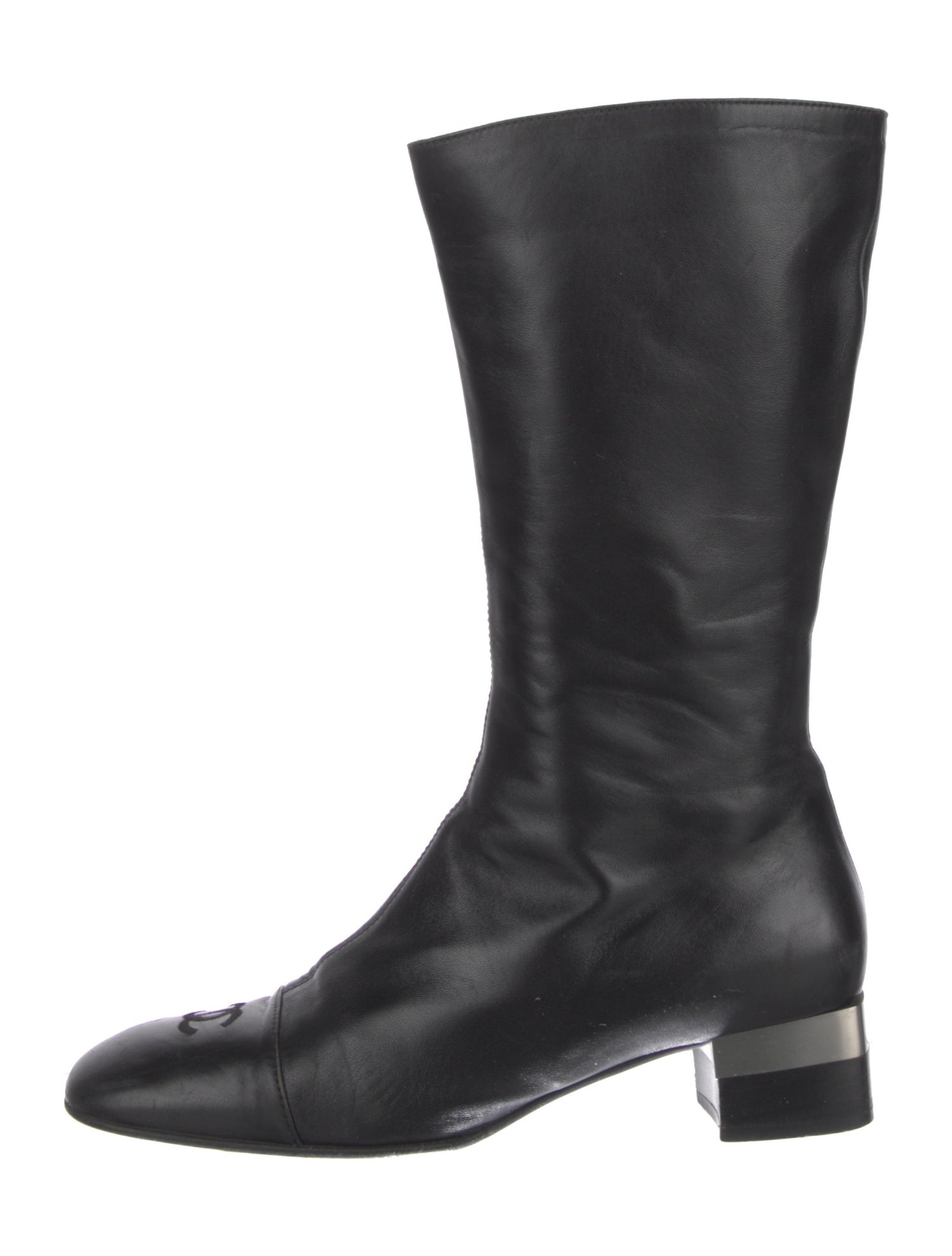 Chanel Interlocking CC Logo Leather Boots