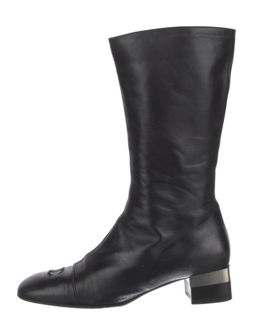 Chanel Interlocking CC Logo Leather Boots