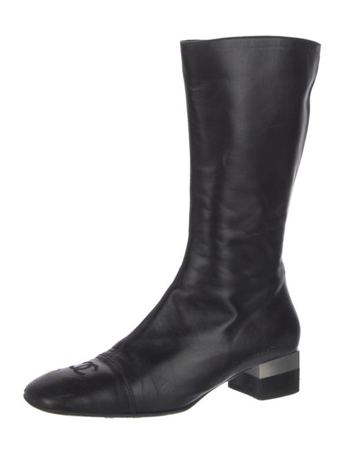 Chanel Interlocking CC Logo Leather Boots