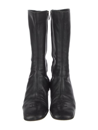 Chanel Interlocking CC Logo Leather Boots