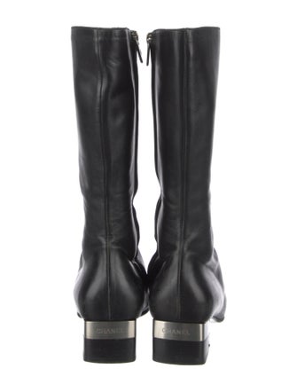 Chanel Interlocking CC Logo Leather Boots