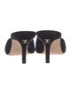 Chanel Interlocking CC Logo Suede Mules