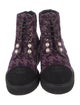 Chanel Interlocking CC Logo Tweed Combat Boots