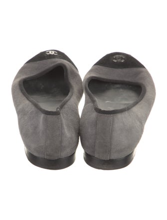 Chanel Interlocking CC Logo Suede Ballet Flats