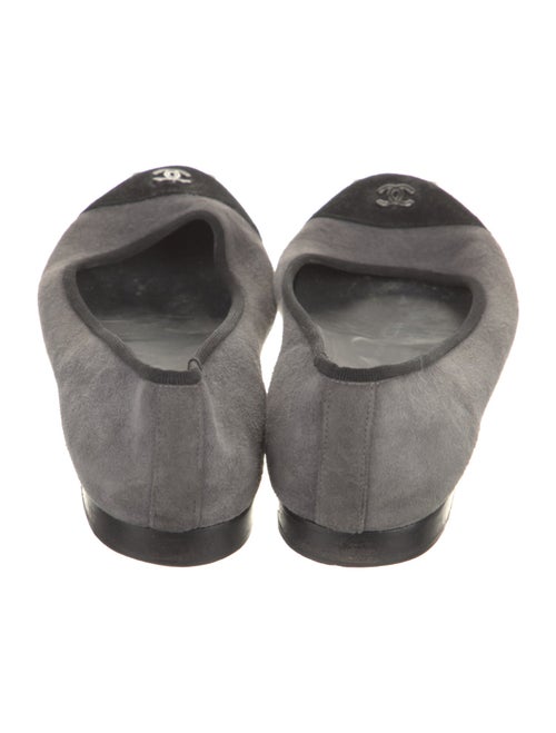 Chanel Interlocking CC Logo Suede Ballet Flats