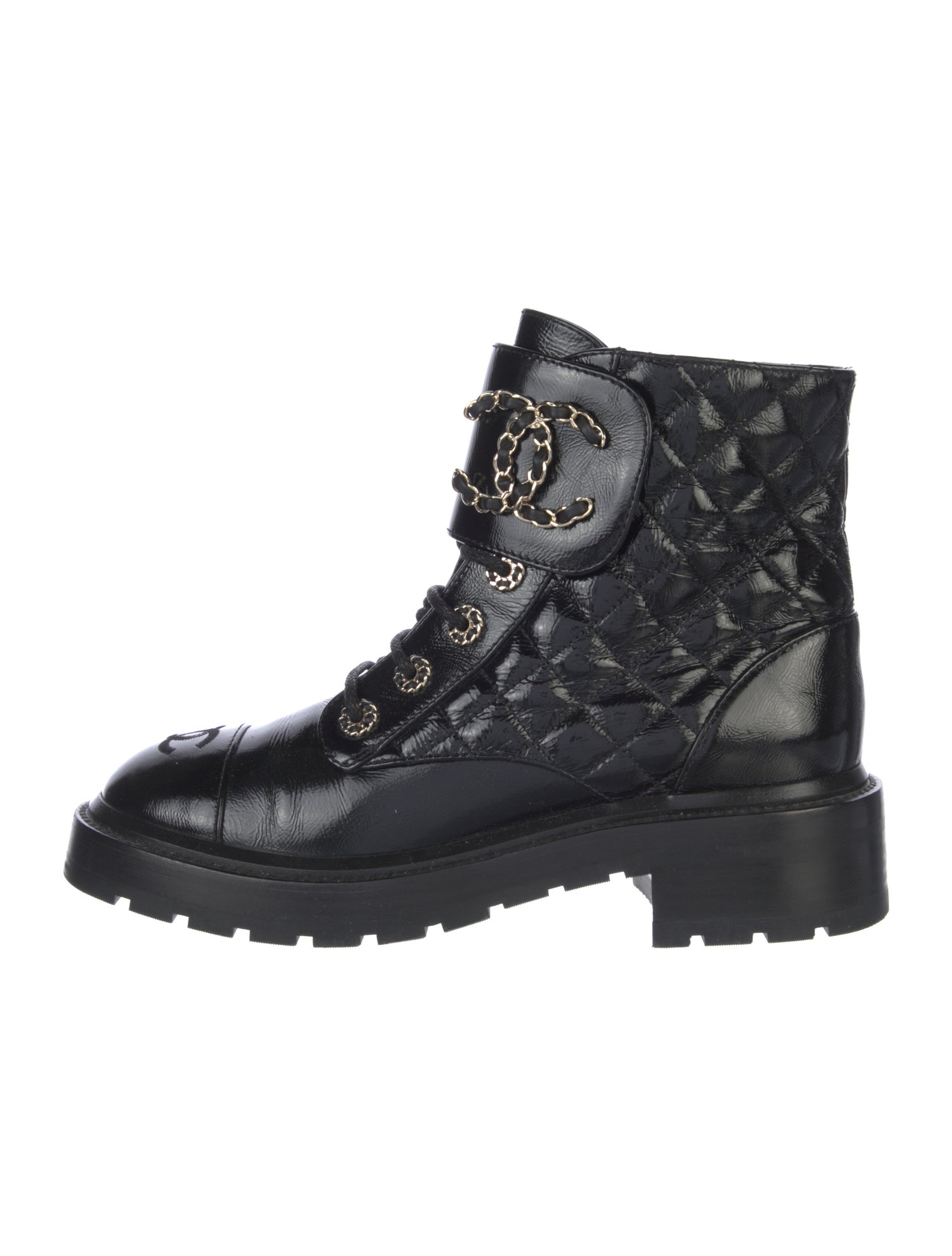 Chanel 2020 Interlocking CC Logo Combat Boots