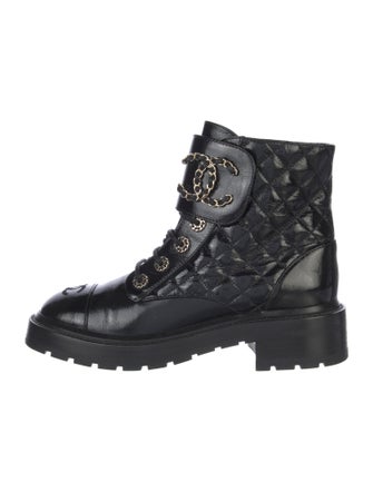 Chanel 2020 Interlocking CC Logo Combat Boots