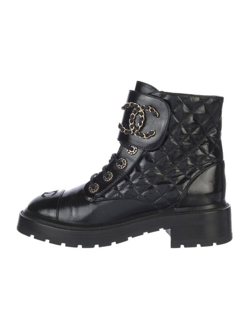 Chanel 2020 Interlocking CC Logo Combat Boots