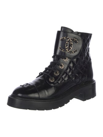 Chanel 2020 Interlocking CC Logo Combat Boots