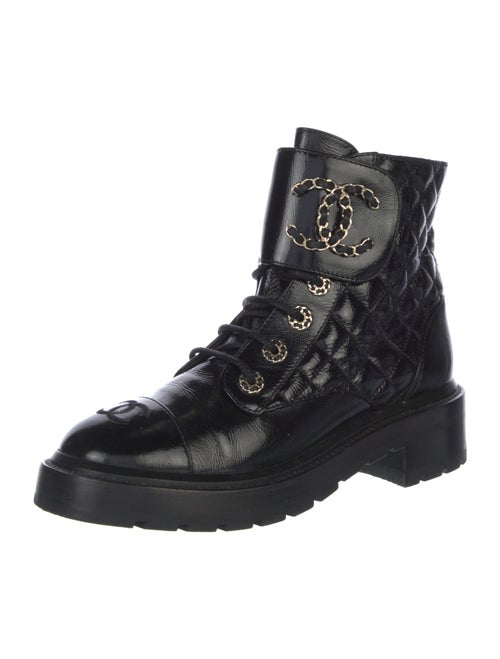 Chanel 2020 Interlocking CC Logo Combat Boots