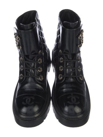 Chanel 2020 Interlocking CC Logo Combat Boots