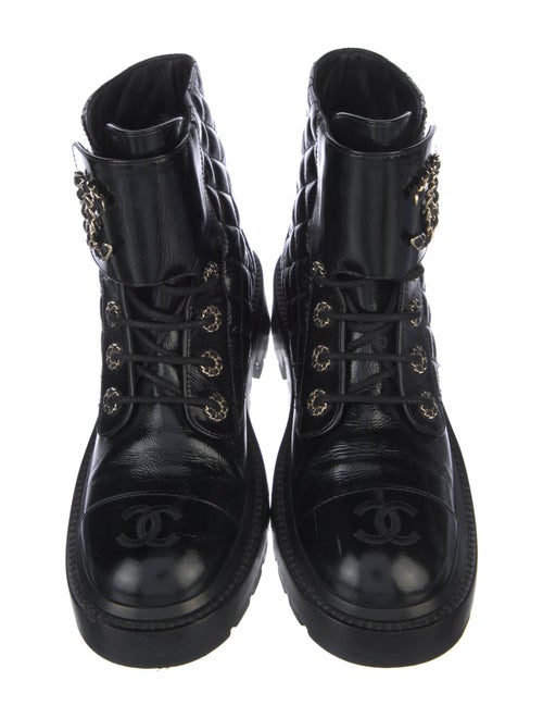 Chanel 2020 Interlocking CC Logo Combat Boots