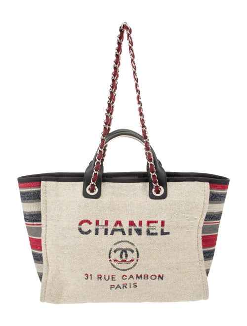 Chanel Medium Striped Deauville Tote