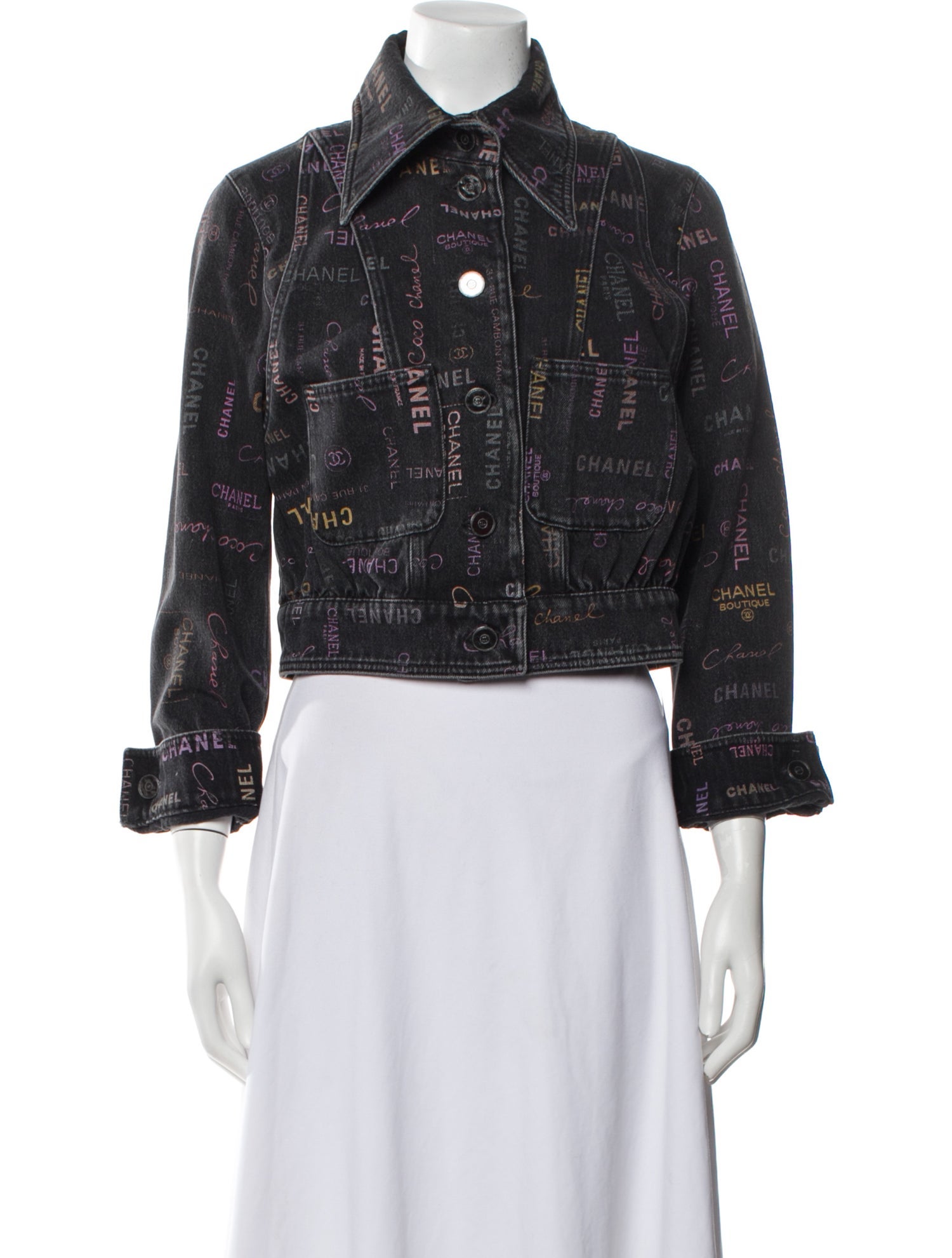 Chanel 2022 Tweed Pattern Denim Jacket