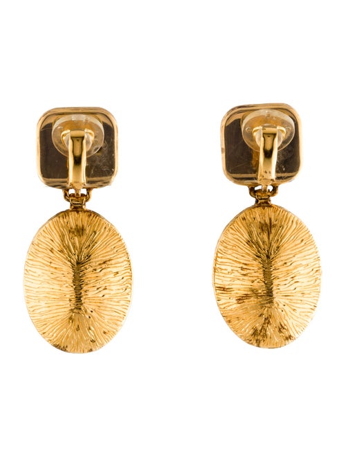 Chanel Resin & Strass CC Drop Clip-On Earrings