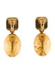 Chanel Resin & Strass CC Drop Clip-On Earrings
