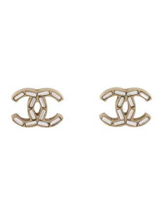 Chanel Strass CC Stud Earrings