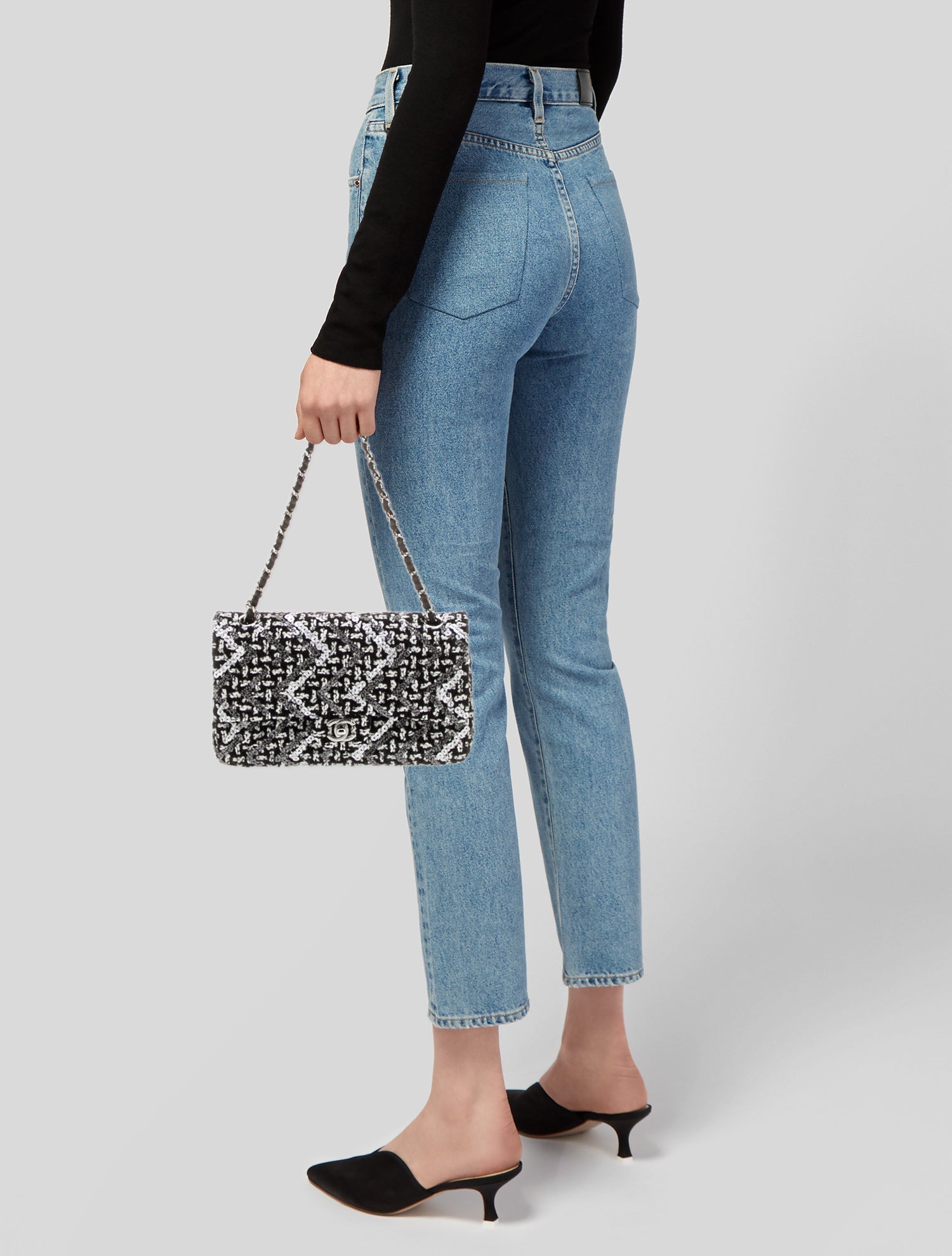 Chanel Classic Tweed Sequin Medium Double Flap Bag