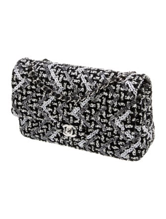 Chanel Classic Tweed Sequin Medium Double Flap Bag