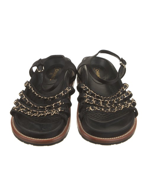 Chanel Interlocking CC Logo Satin Slingback Sandals