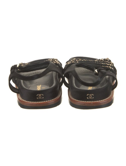 Chanel Interlocking CC Logo Satin Slingback Sandals