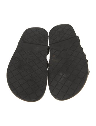 Chanel Interlocking CC Logo Satin Slingback Sandals