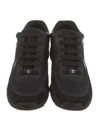 Chanel Interlocking CC Logo Suede Sneakers
