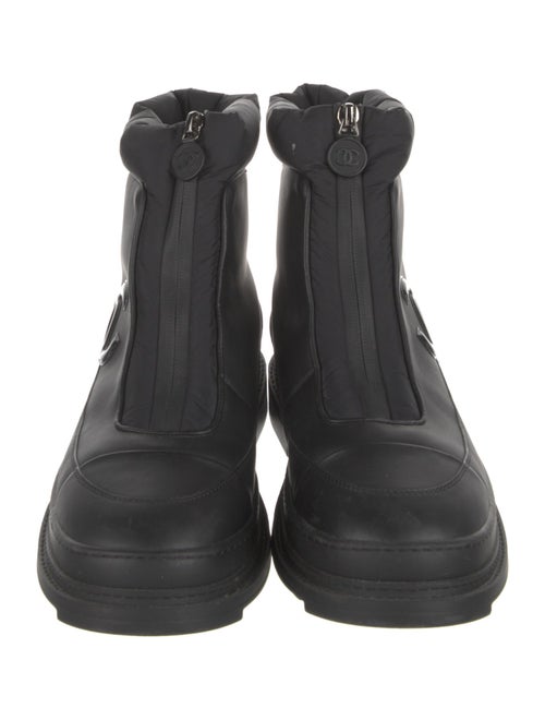 Chanel Interlocking CC Logo Calfskin Combat Boots