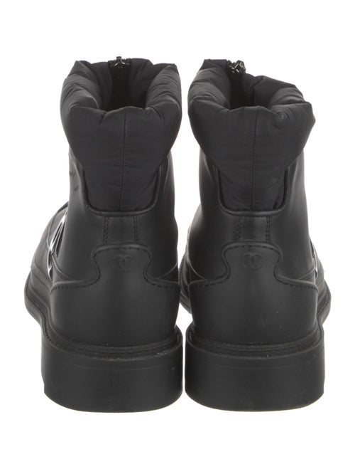 Chanel Interlocking CC Logo Calfskin Combat Boots