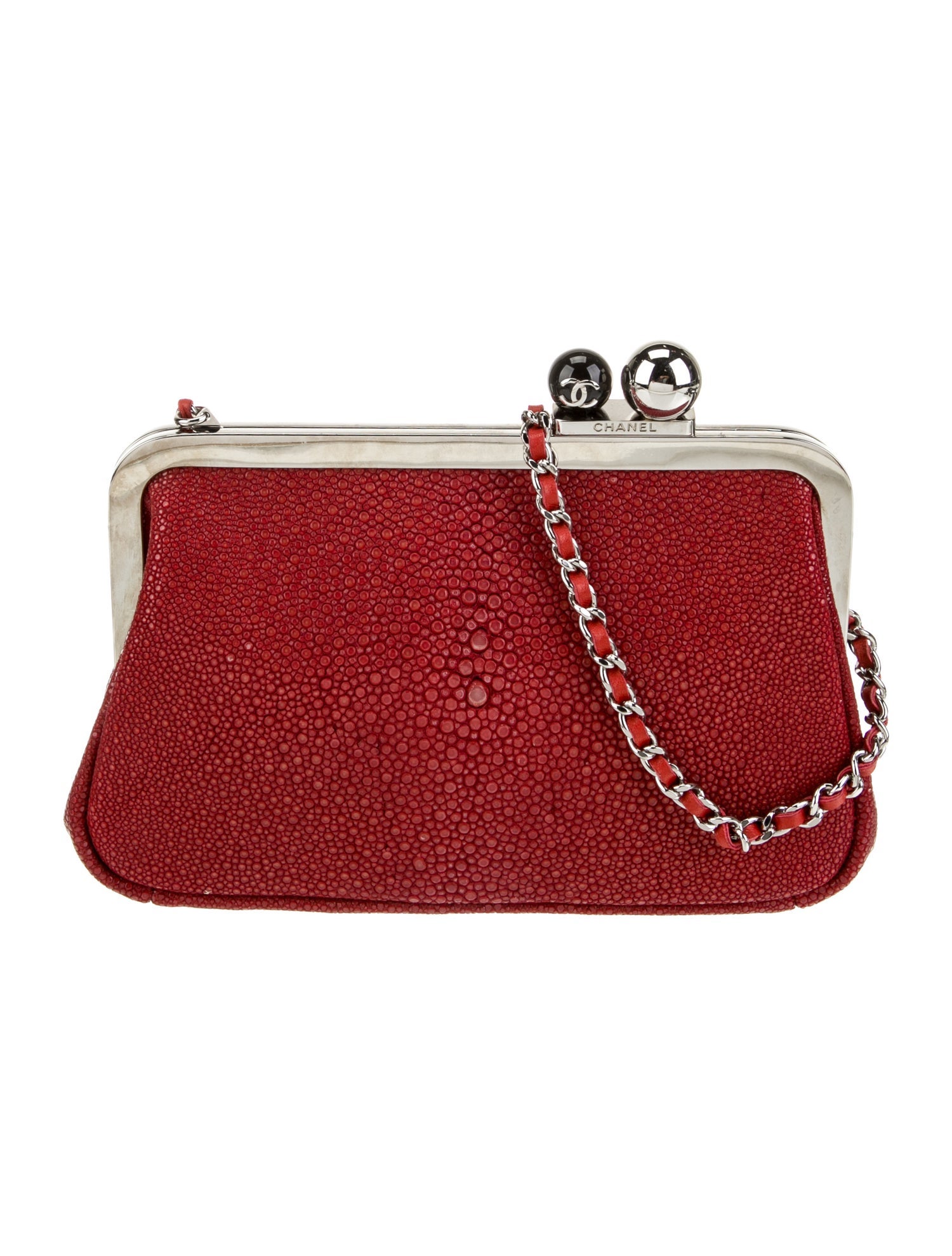 Chanel Galuchat Frame Clutch w/ Chain