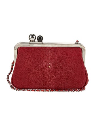 Chanel Galuchat Frame Clutch w/ Chain