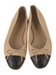 Chanel Interlocking CC Logo Leather Ballet Flats