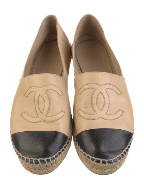 Chanel Interlocking CC Logo Leather Espadrilles
