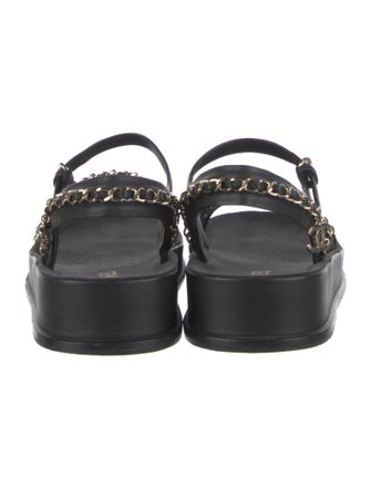 Chanel 2023 Interlocking CC Logo Slingback Sandals