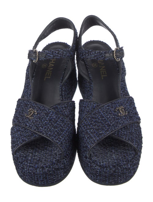 Chanel 2021 Interlocking CC Logo Slingback Sandals