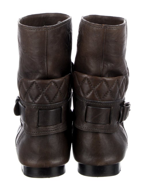 Chanel Interlocking CC Logo Leather Moto Boots