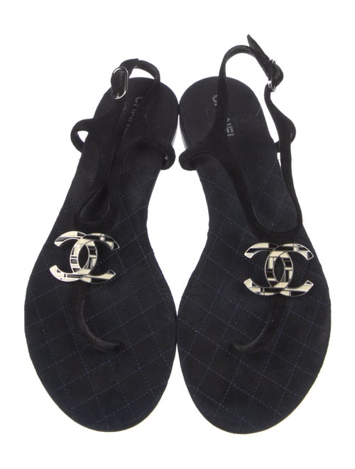 Chanel 2018 Interlocking CC Logo T-Strap Sandals