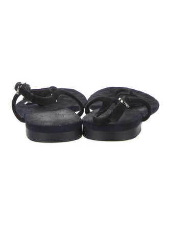 Chanel 2018 Interlocking CC Logo T-Strap Sandals