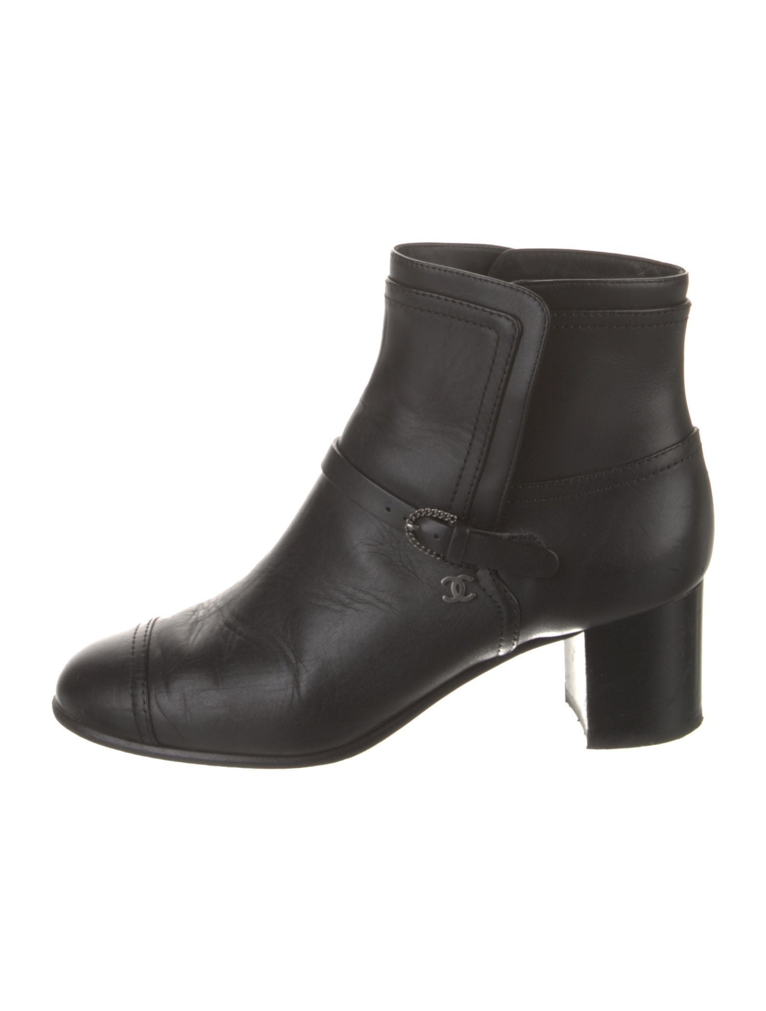 Chanel Interlocking CC Logo Leather Boots