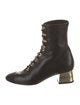Chanel Interlocking CC Logo Leather Combat Boots