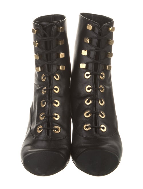 Chanel Interlocking CC Logo Leather Combat Boots
