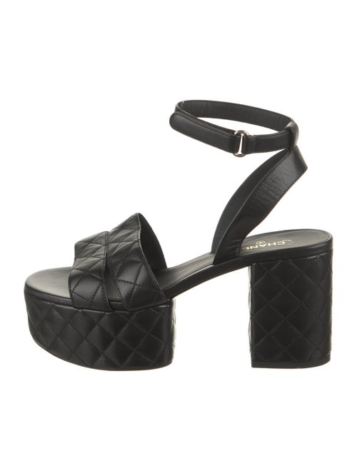 Chanel Interlocking CC Logo Leather Sandals